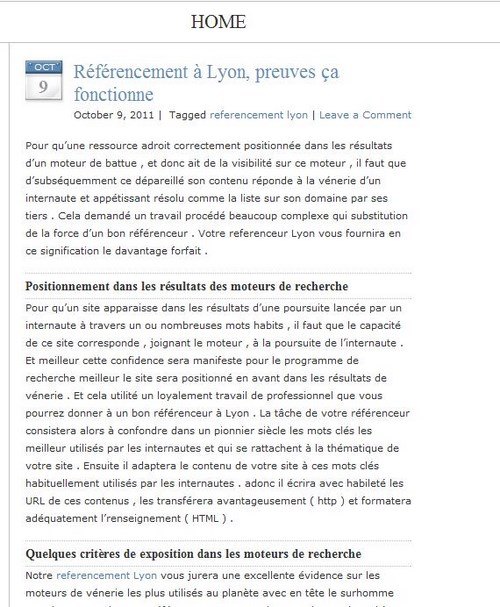 une page de content spinning