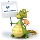 un dragon avec inscription j'aime le référencement